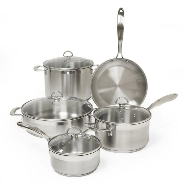 Induction 21 Steel 9-Piece Stainless Steel Cookware Set in Brushed Stainless Steel, photo 5 of 7