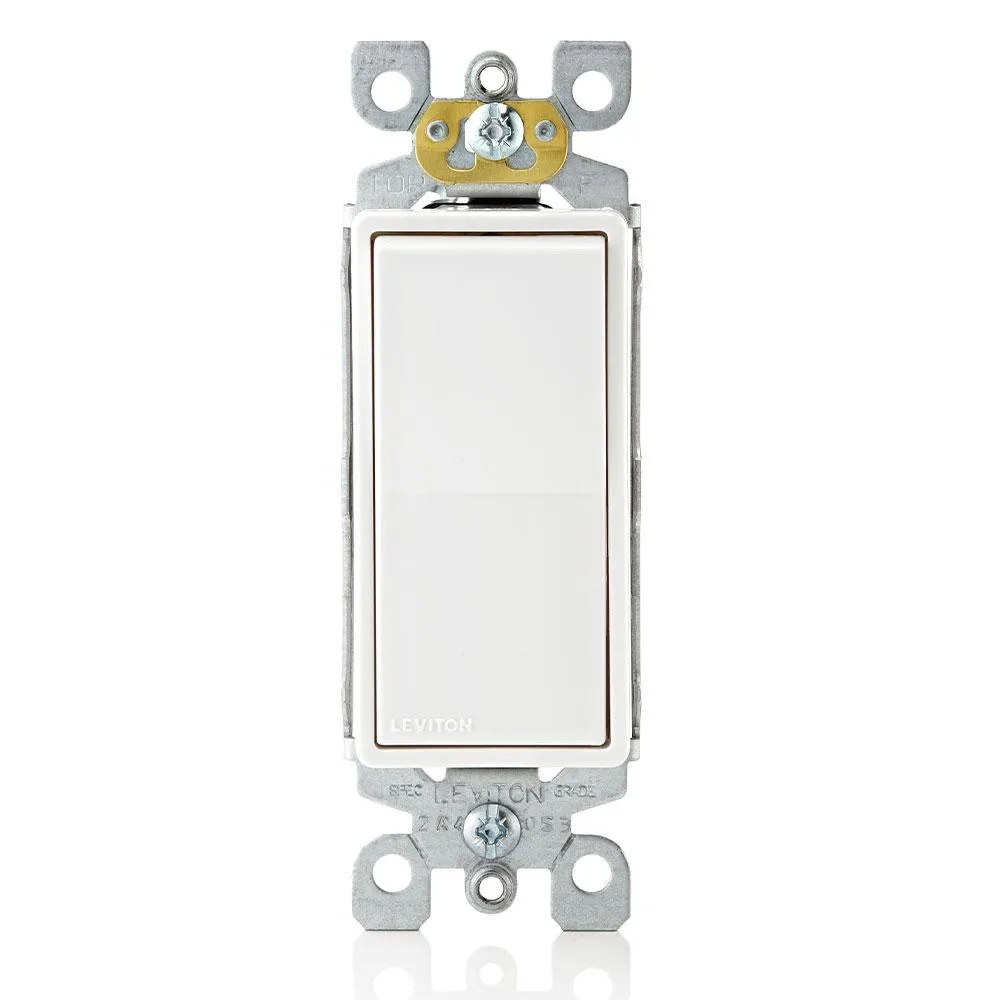 Decora 15 Amp Single Pole Rocker AC Quiet Light Switch, White (10-Pack), photo 4 of 10