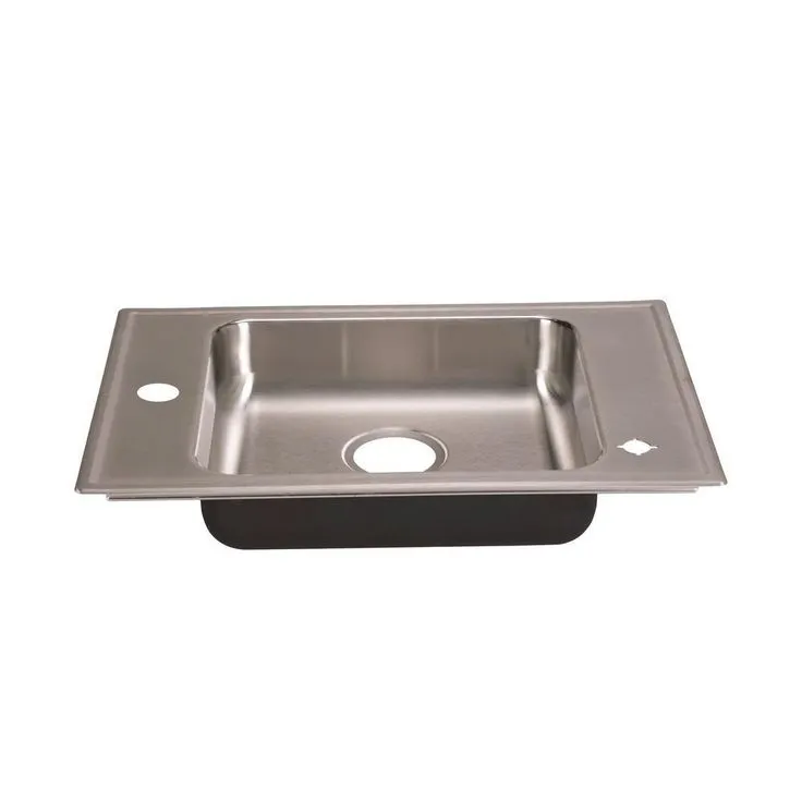 Classroom Sink, Drop-in, 17 in. x 25 in. 1-Compartment, ADA, SS, L/R Faucet Ledges, 4.5 in. Deep, Drain Center Rear, photo 2 of 6