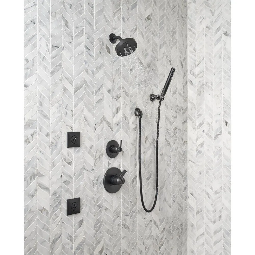Grail 1-Spray 2 in. Single Wall Mount Handheld Shower Head in Matte Black, photo 3 of 6