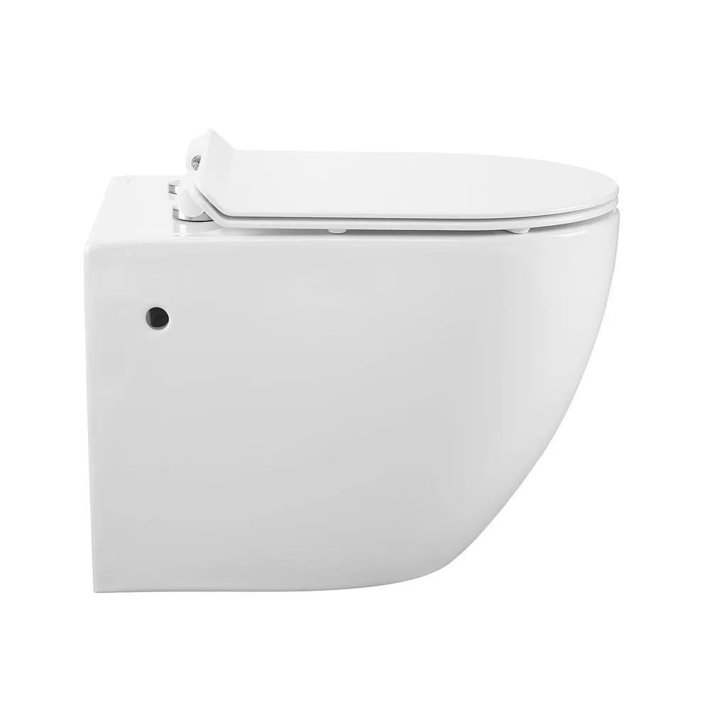 Swiss Madison St. Tropez Wall Hung Toilet Bowl 0.8/1.28 GPF Dual Flush Elongated in White, photo 3 of 11