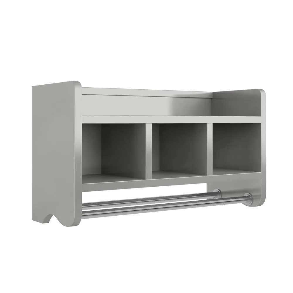 Alaterre Furniture 25 in. W Bath Storage Shelf with Towel Rod in Espresso, photo 6 of 6