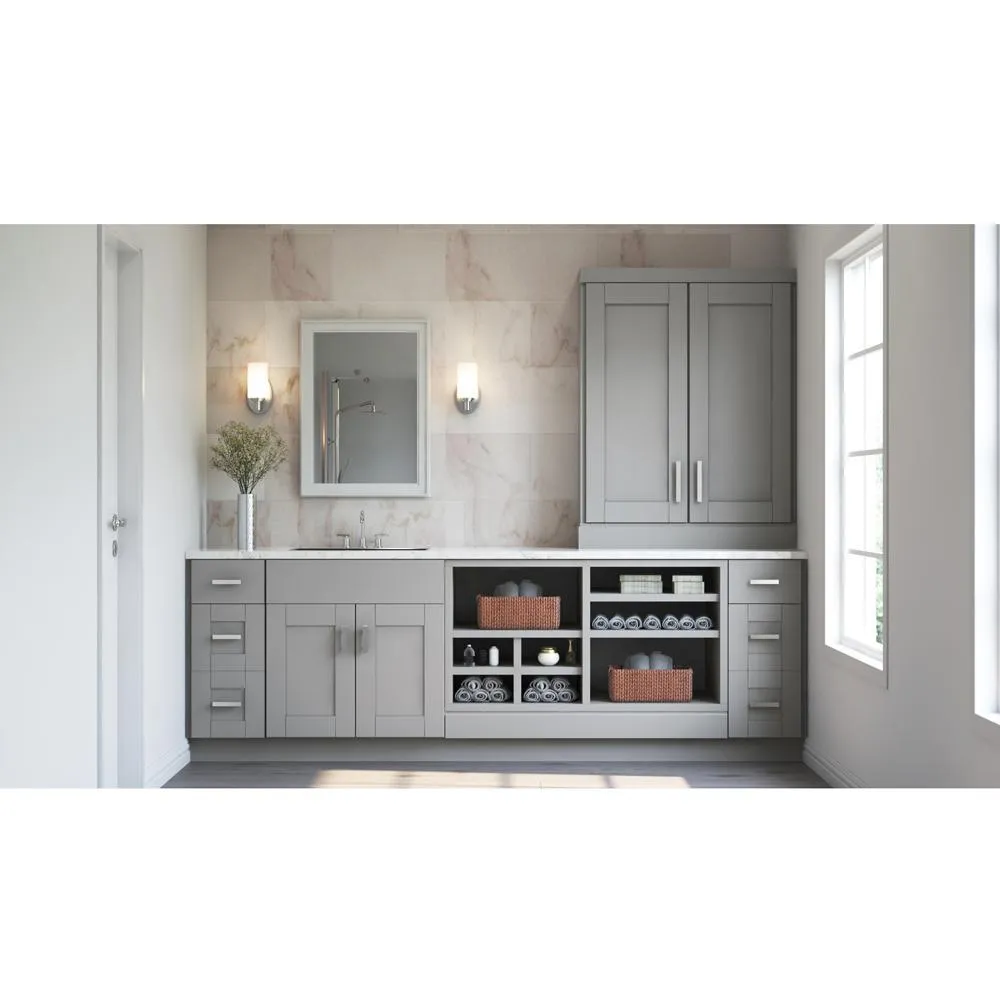 Shaker Assembled 28.5x34.5x16.5 in. Lazy Susan Corner Base Kitchen Cabinet in Dove Gray, photo 4 of 13