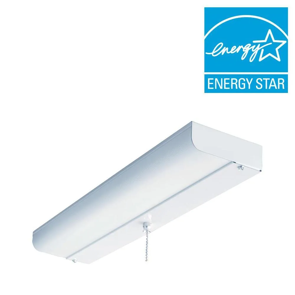 1-Light White Fluorescent Ceiling Closet Flushmount, photo 2 of 4