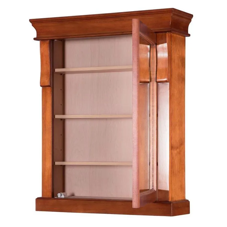 Naples 25 in. W x 31 in. H x 8 in. D Framed Surface-Mount Bathroom Medicine Cabinet in Warm Cinnamon, photo 2 of 9