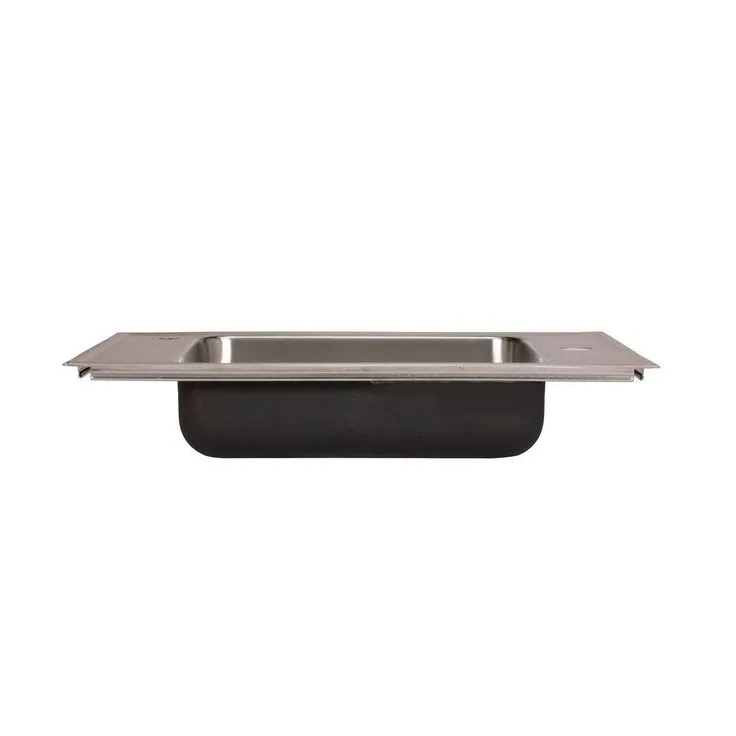 Classroom Sink, Drop-in, 17 in. x 25 in. 1-Compartment, ADA, SS, L/R Faucet Ledges, 4.5 in. Deep, Drain Center Rear, photo 4 of 6