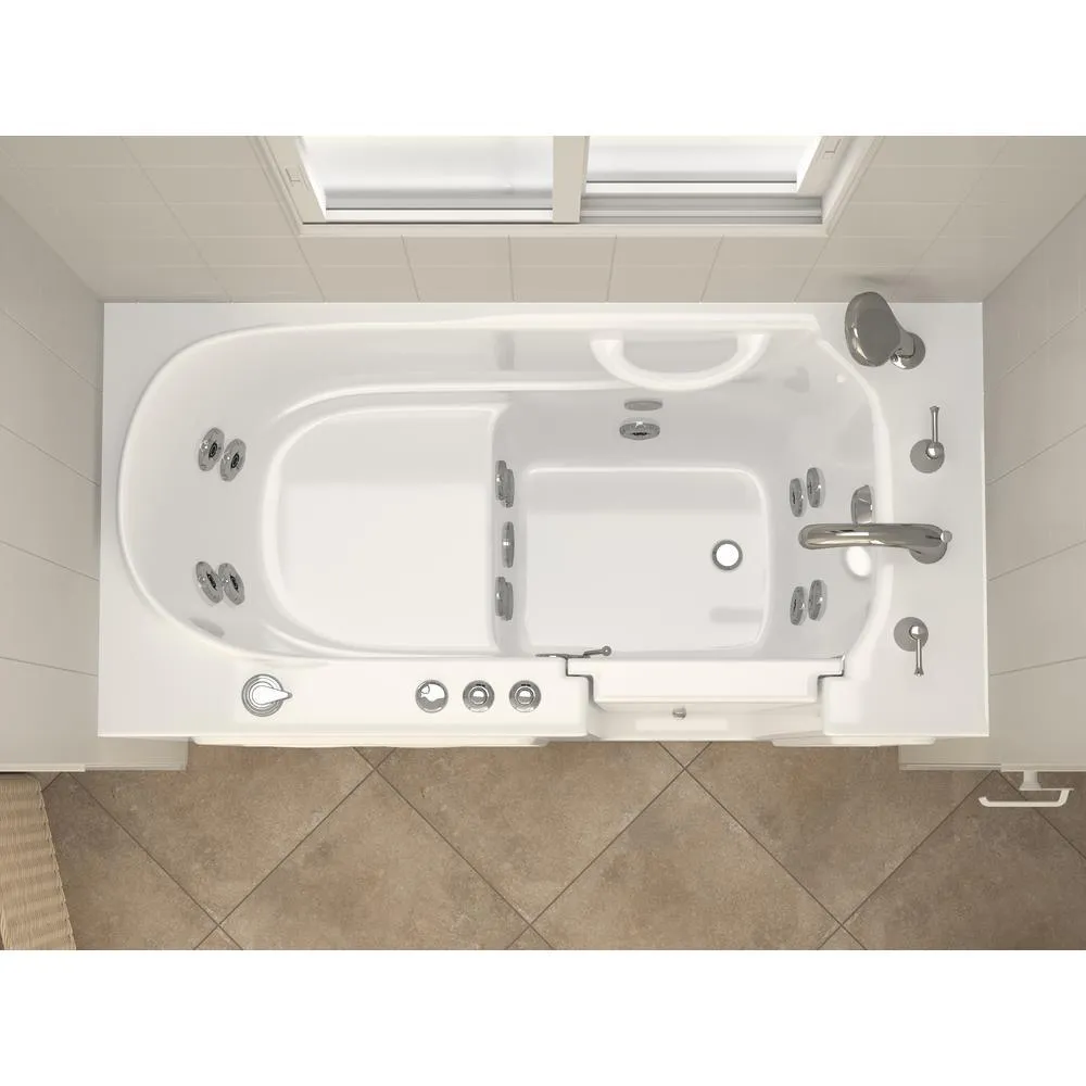 Universal Tubs HD Series 53 in. Right-Drain Quick Fill Walk-In Whirlpool Bathtub with Powered Fast Drain, White, photo 10 of 26
