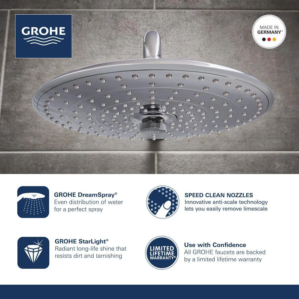Retrofit System 260 3-Spray Patterns with 2.5 GPM 10.25 in. Wall Mount Dual Shower Heads in Brushed Nickel, photo 2 of 4