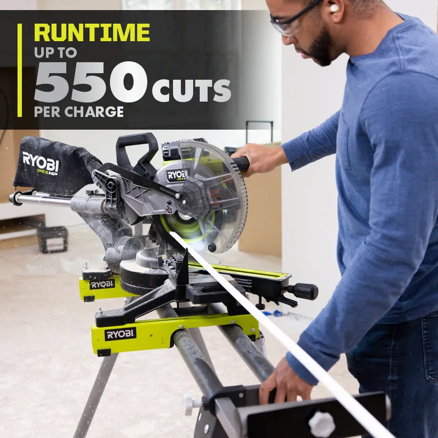 RYOBI 18-Volt ONE+ HP Brushless 10 in. Sliding Dual-Bevel Miter Saw Kit with 2.0 Ah Battery and Charger, photo 6 of 8