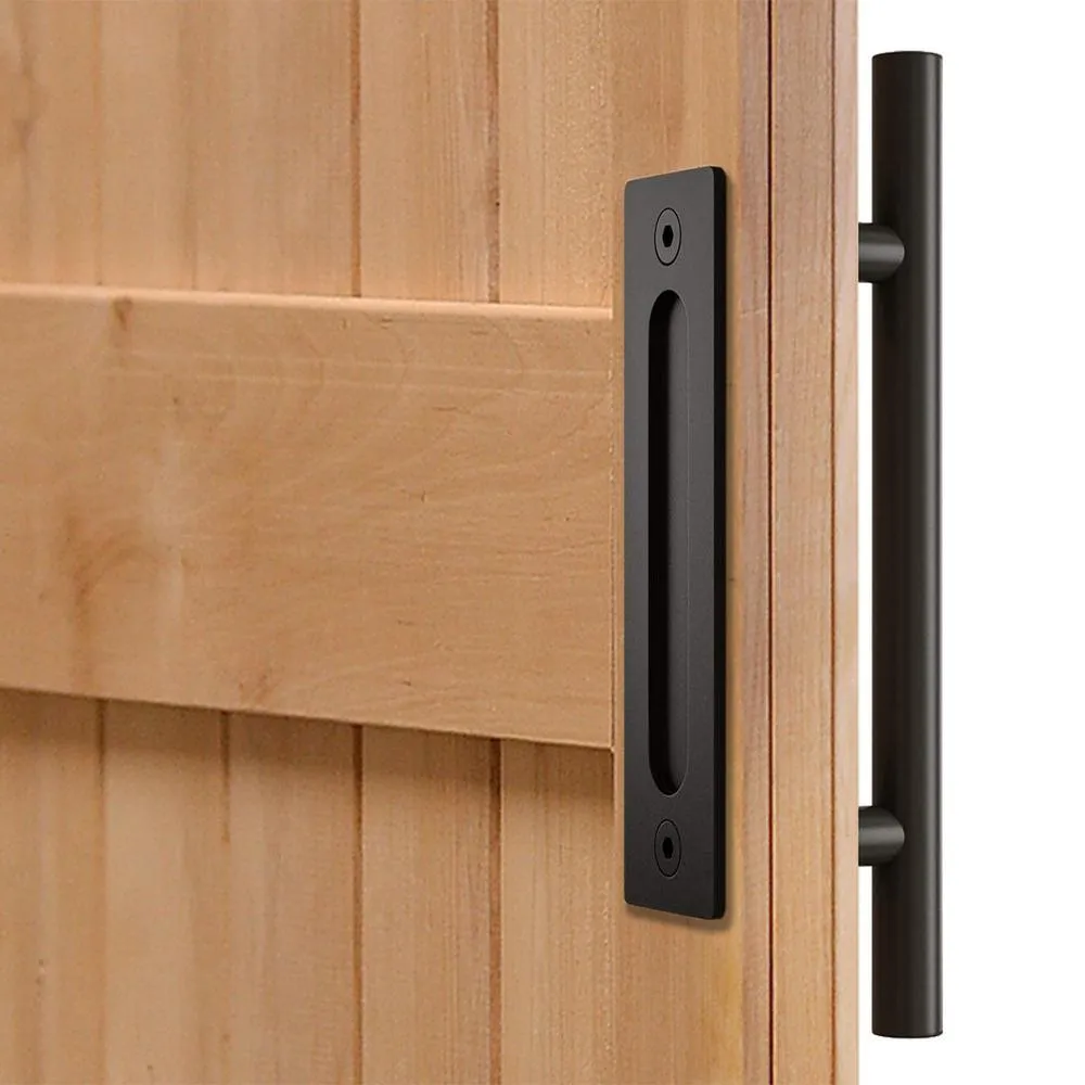 LUBANN 60 in. x 84 in. Assembled Bi-Parting Rustic Unfinished Hardwood Interior Sliding Barn Door Slab with Hardware Kit, photo 2 of 13