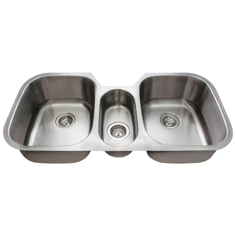 All-in-One Undermount Stainless Steel 43 in. Triple Bowl Kitchen Sink, photo 8 of 8