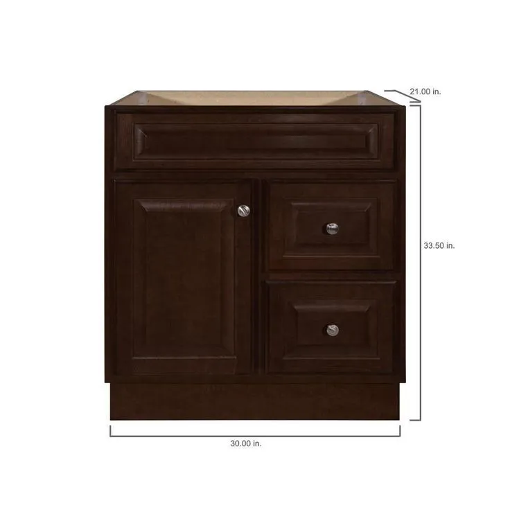 Hampton Bay Hampton 30 in. W x 21 in. D x 33.5 in. H Bathroom Vanity Cabinet Only in Cognac, photo 9 of 17
