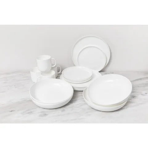 16-Piece Traditional White Bone China Dinnerware Set (Service for 4)