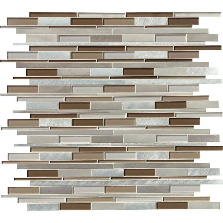 MSI Madison Avenue Interlocking 12 in. x 12 in. x 8mm Glass Metal Mosaic Wall Tile (1 sq. ft.), photo 5 of 8