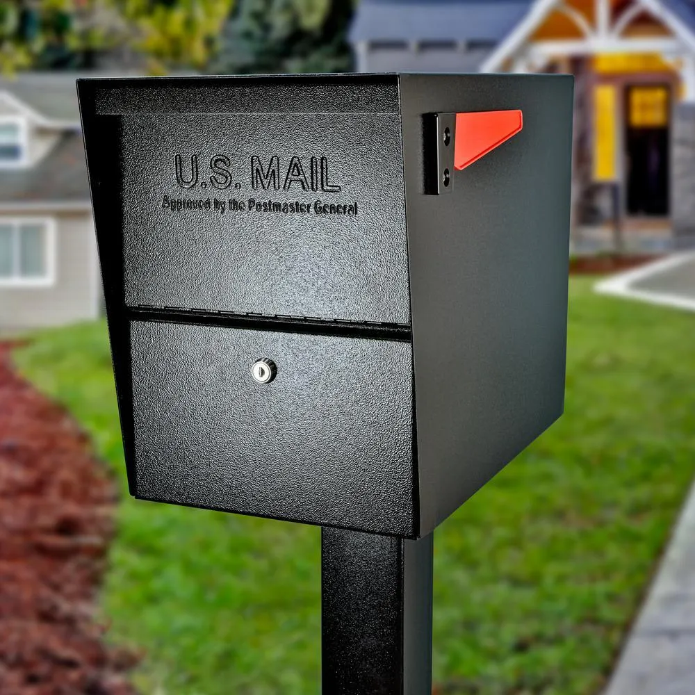 Mail Boss Package Master Locking Post-Mount Mailbox with High Security Reinforced Patented Locking System, Black, photo 2 of 13