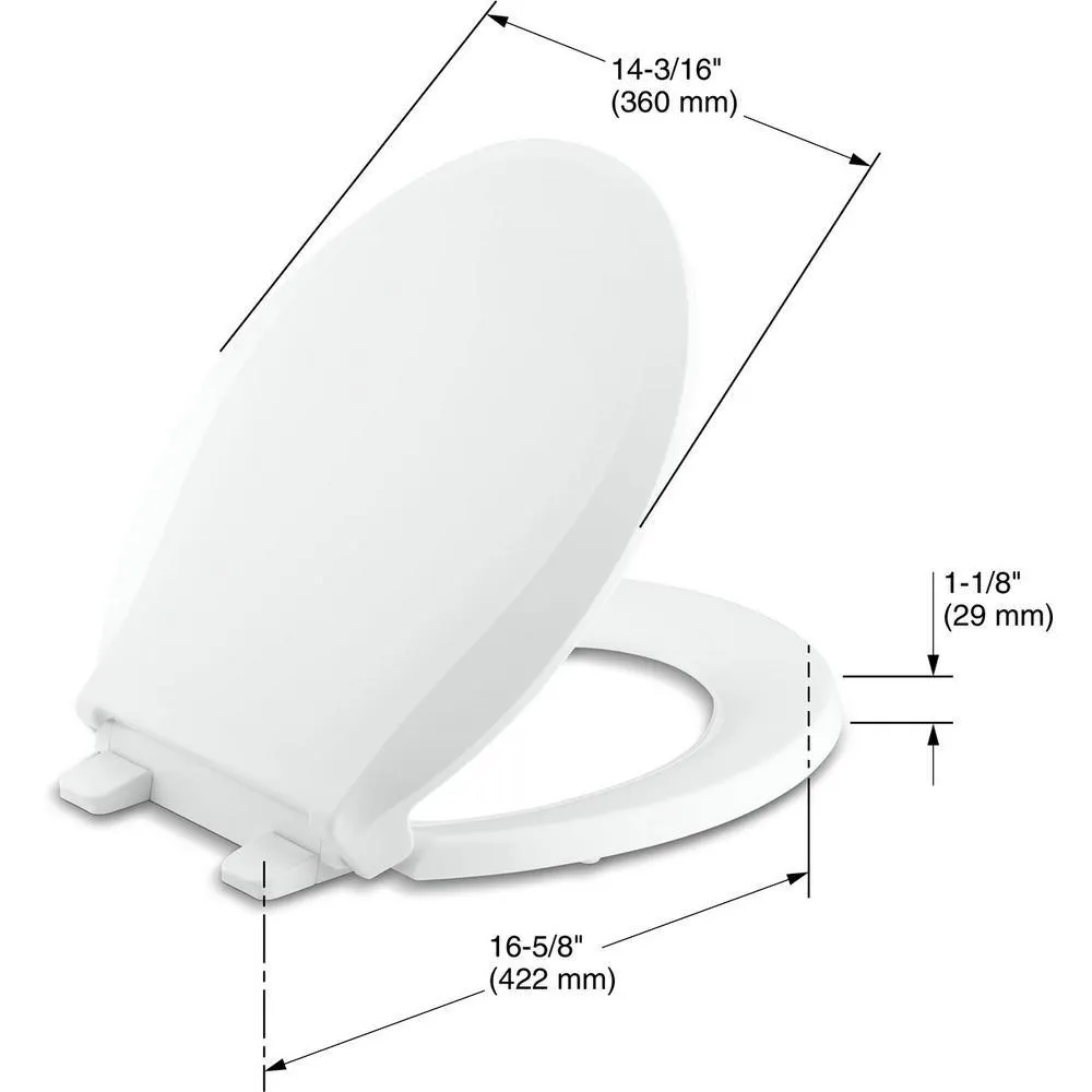 Cachet Quiet-Close Round Closed Front Toilet Seat with Grip-Tight Bumpers in White, photo 7 of 18