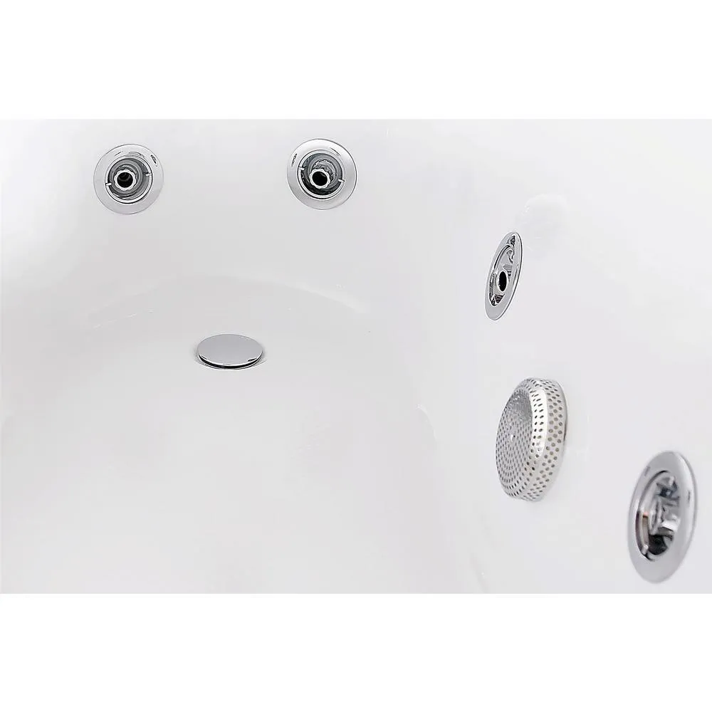 66.9 in. Acrylic Clawfoot Whirlpool Bathtub in White, photo 5 of 14