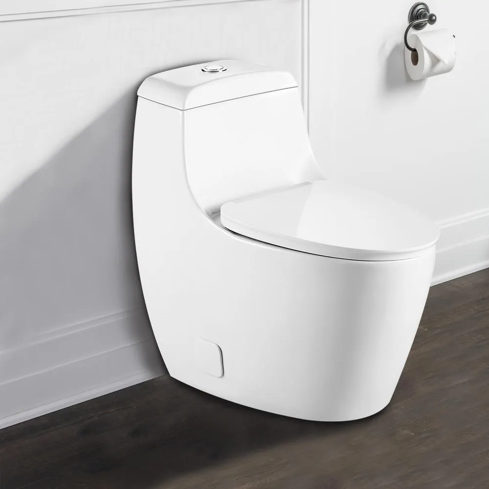 New practical double flush 1 piece 0.8 / 1.28 GPF white double pumping Elongated toilet with chair, photo 8 of 8