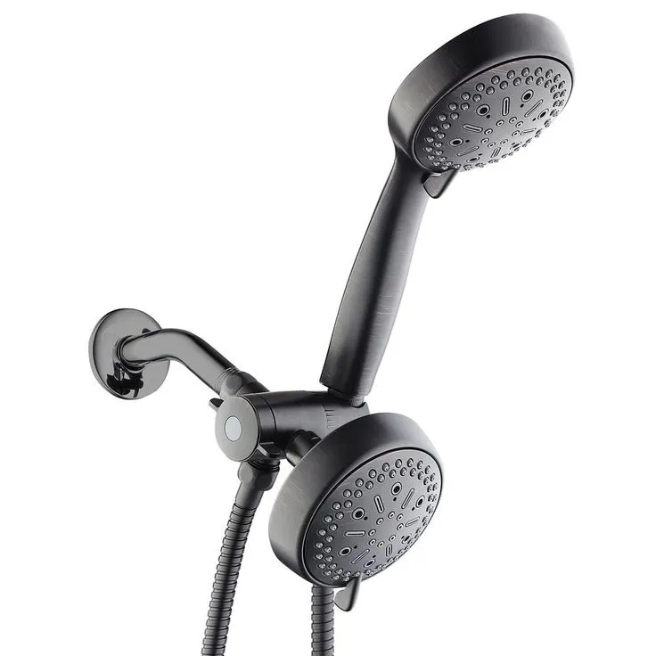 MODONA 64-spray 6 in. High PressureDual Shower Head and Handheld Shower Head in Polished Chrome, photo 4 of 8