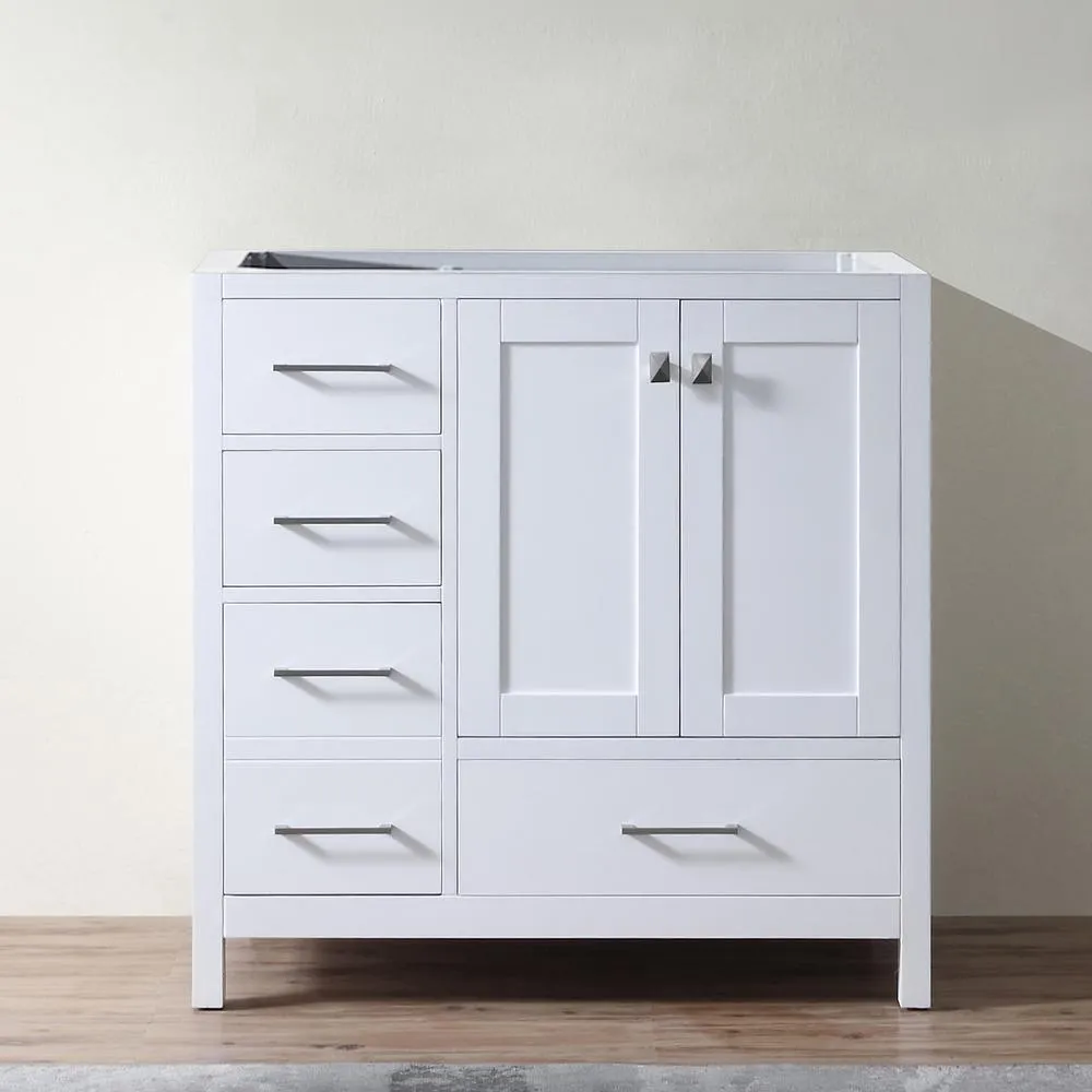 Caroline Madison 36 in. W Bath Vanity Cabinet Only in White, photo 3 of 5