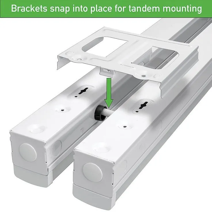 8 ft. (Two 4 ft.) 440-Watt Equivalent Integrated LED White Commercial Strip Light Fixture High Output 11000 Lumens 4000K, photo 3 of 14