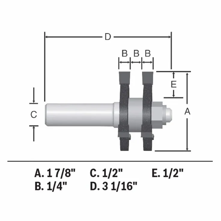 Bosch 1-7/8-in Carbide-Tipped Tongue and Groove Router Bit, photo 2 of 8