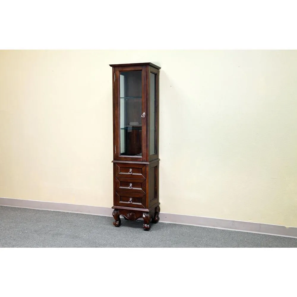 Bevington 18 in. W x 67 in. H x 14 in. D Bathroom Linen Storage Cabinet in Walnut, photo 5 of 5
