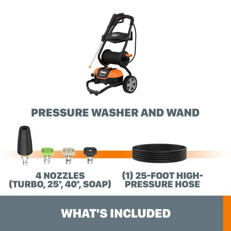 Worx 1600 PSI 1.3 GPM 13 Amp Cold Water Electric Pressure Washer, Portable with Soap Tank, photo 4 of 8