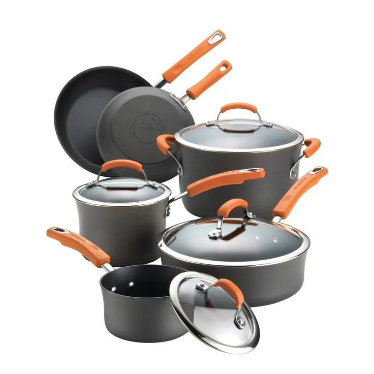 Classic Brights 14-Piece Aluminum Nonstick Cookware Set in Cranberry Red Gradient, photo 8 of 10