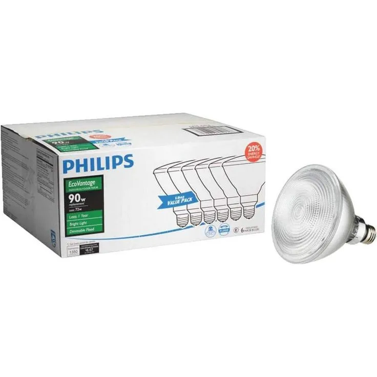 Philips 90-Watt Equivalent PAR38 Halogen Indoor/Outdoor Dimmable Flood Light Bulb (6-Pack), photo 6 of 8