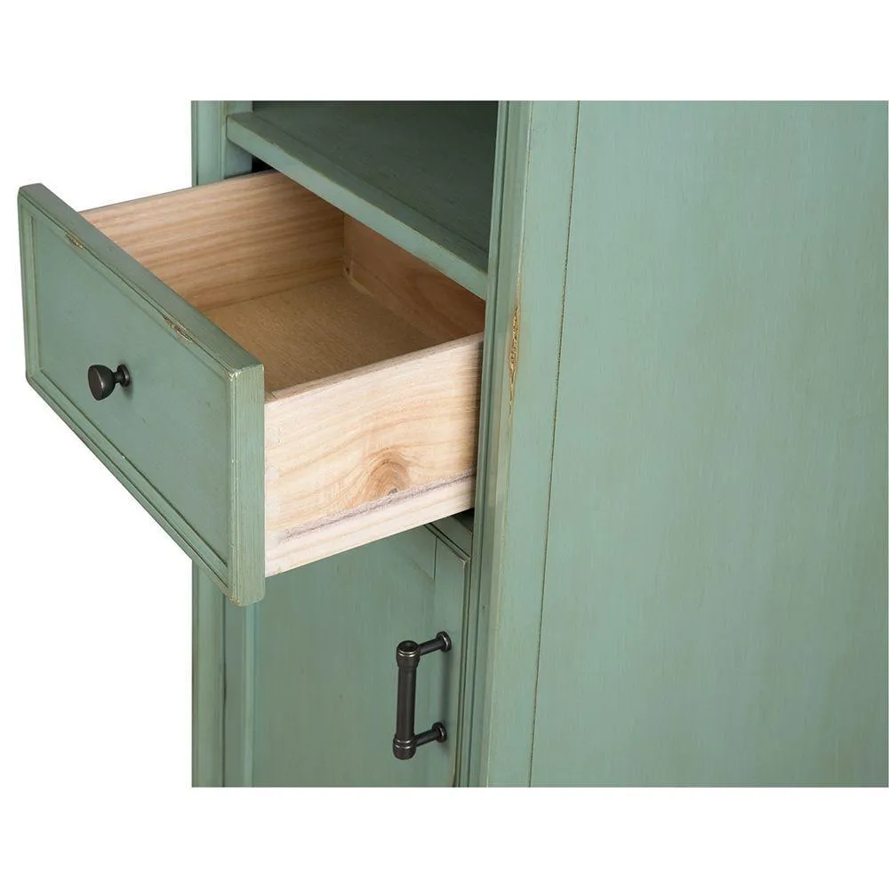 Hazelton 18 in. W x 15 in. D x 67-1/2 in. H Bathroom Linen Cabinet in Antique Green, photo 6 of 10