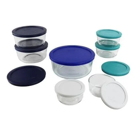 10 or More Piece Multisize Tempered Glass Food Storage Container