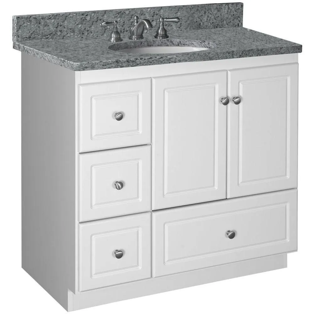 Simplicity by Strasser Ultraline 30 in. W x 21 in. D x 34.5 in. H Bath Vanity Cabinet Only with Left Drawers in Dewy Morning, photo 7 of 12