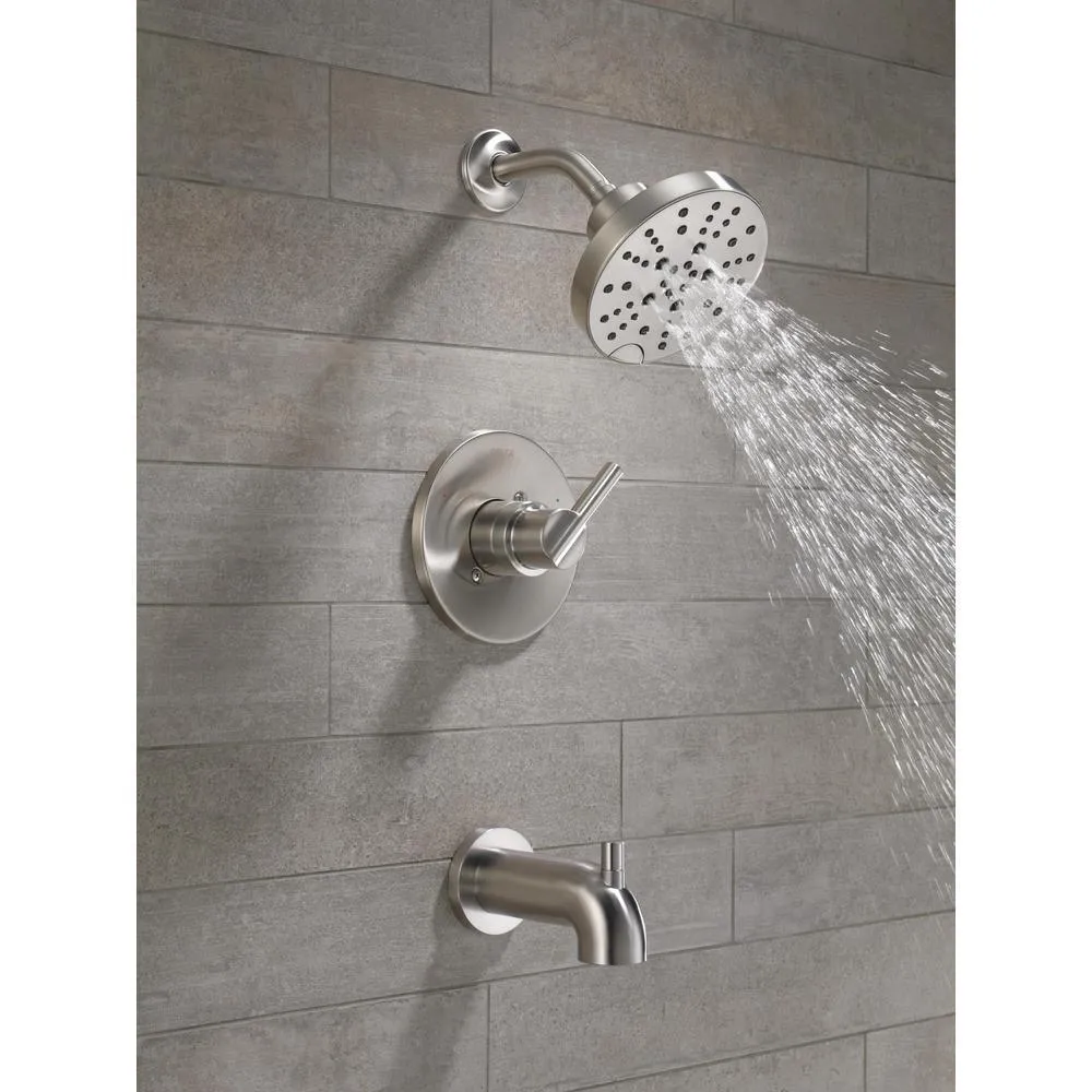 Nicoli Single-Handle 5-Spray Tub and Shower Faucet with H2OKinetic Technology in Stainless (Valve Included), photo 8 of 13