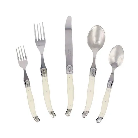 Laguiole 20-Piece Stainless Steel/Faux Ivory Flatware Set