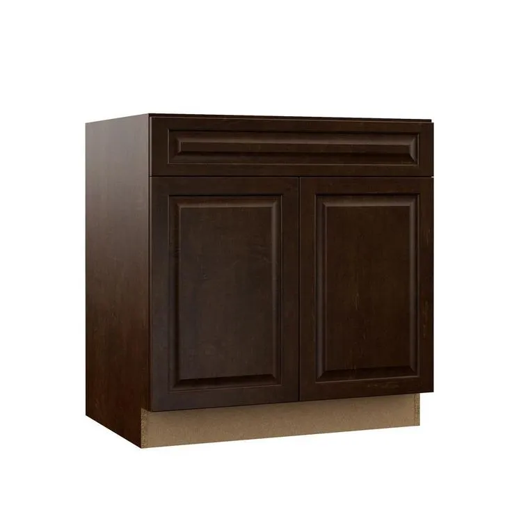Hampton Bay Designer Series Gretna Assembled 30x34.5x23.75 in. Base Kitchen Cabinet in Espresso, photo 4 of 10