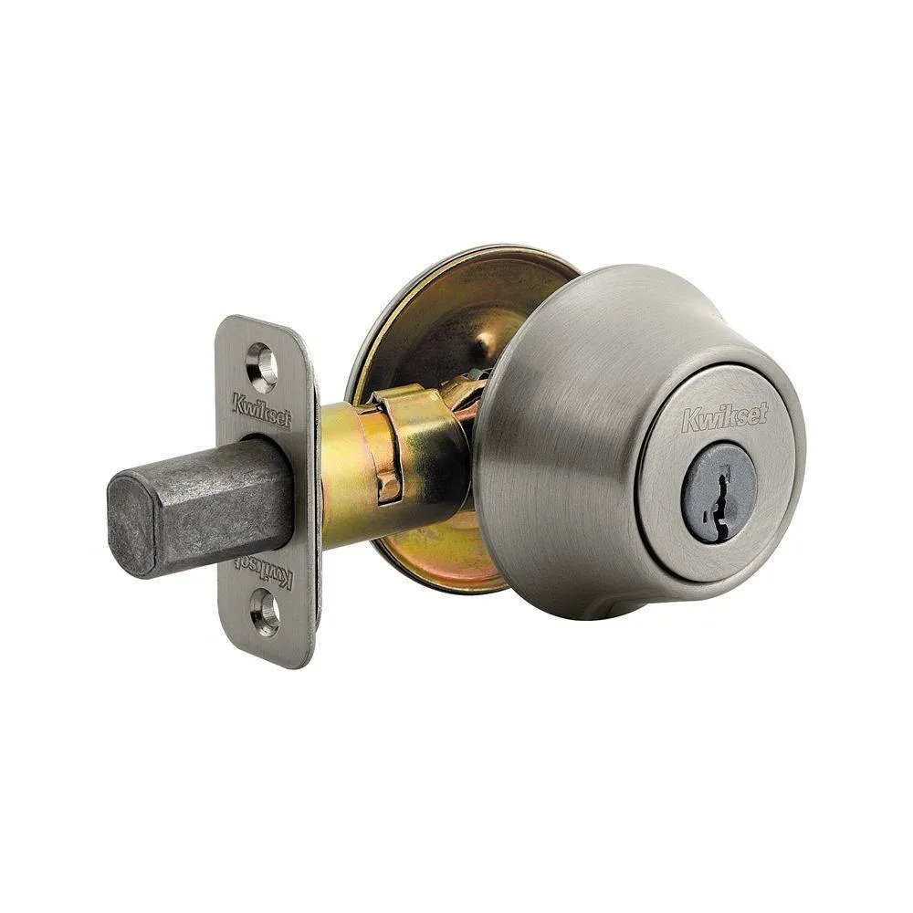 Kwikset 660 Series Satin Nickel Single Cylinder Deadbolt Featuring SmartKey Security with Microban Antimicrobial Technology, photo 6 of 12