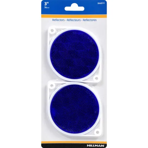 3 in. Round Blue Reflectors, 2-Pack