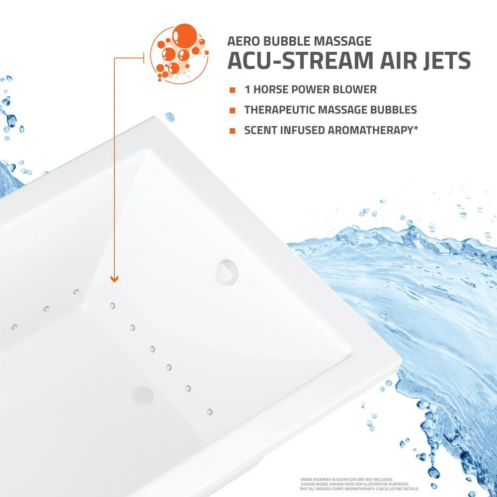 Universal Tubs Carnelian 5 ft. Center Drain Air Bath Tub in White, photo 5 of 20