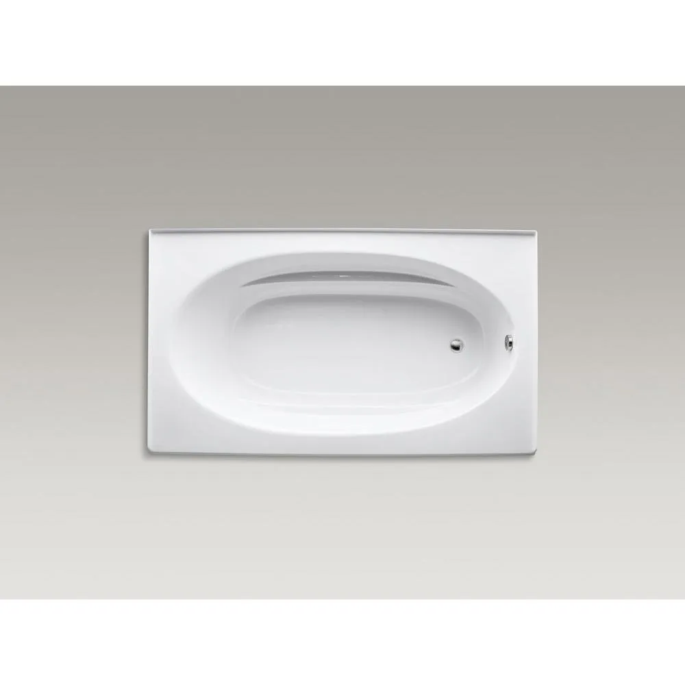 Windward 6 ft. Right-Hand Drain with Tile Flange and Farmhouse Rectangular Alcove Bathtub in White, photo 3 of 4
