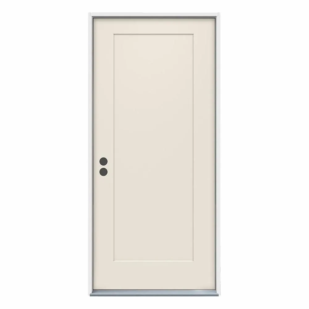 JELD-WEN 32 in. x 80 in. 1-Panel Craftsman Primed Steel Prehung Left-Hand Inswing Front Door, photo 11 of 13