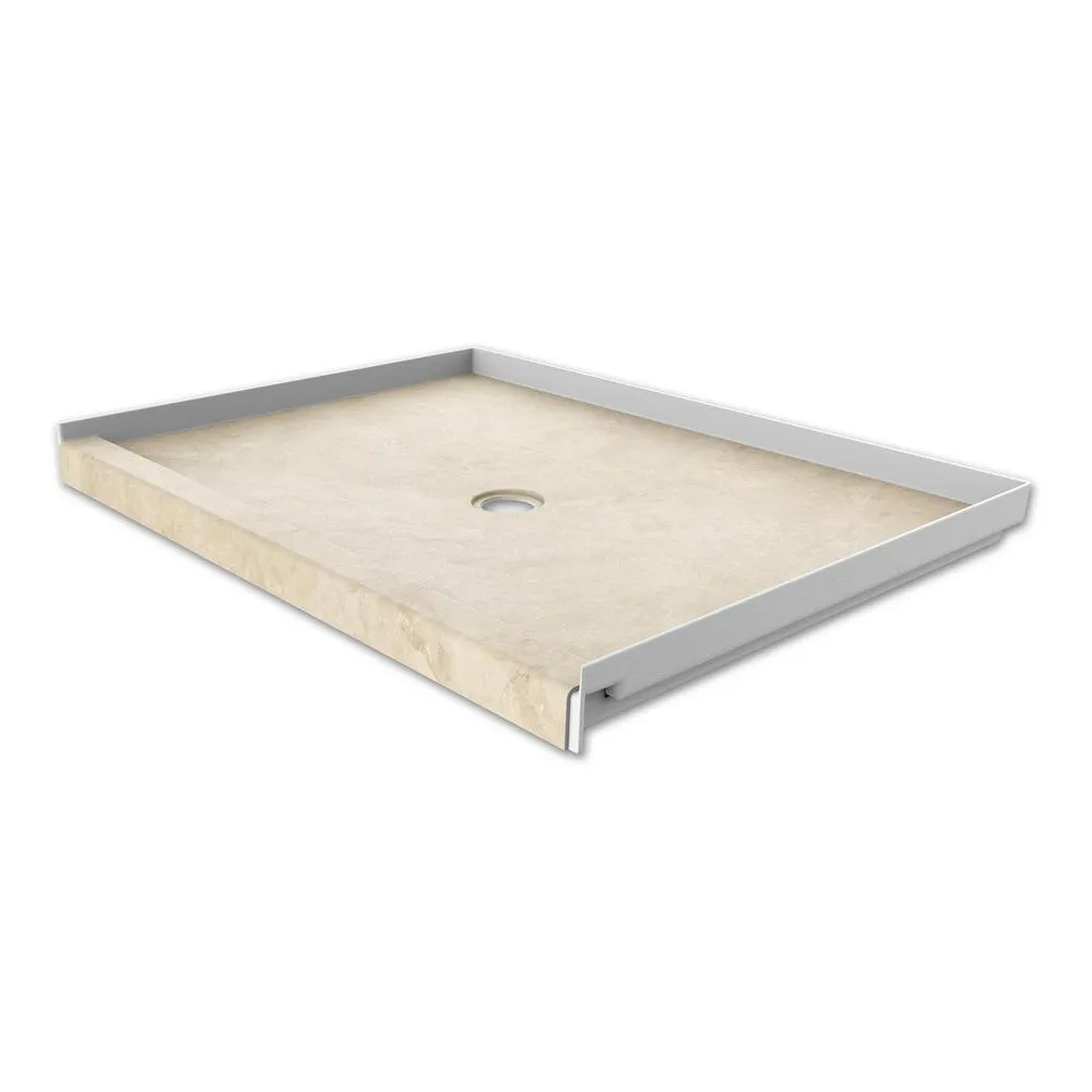 34 in. x 48 in. Single Threshold Shower Base with Center Drain in Calacatta White, photo 14 of 21