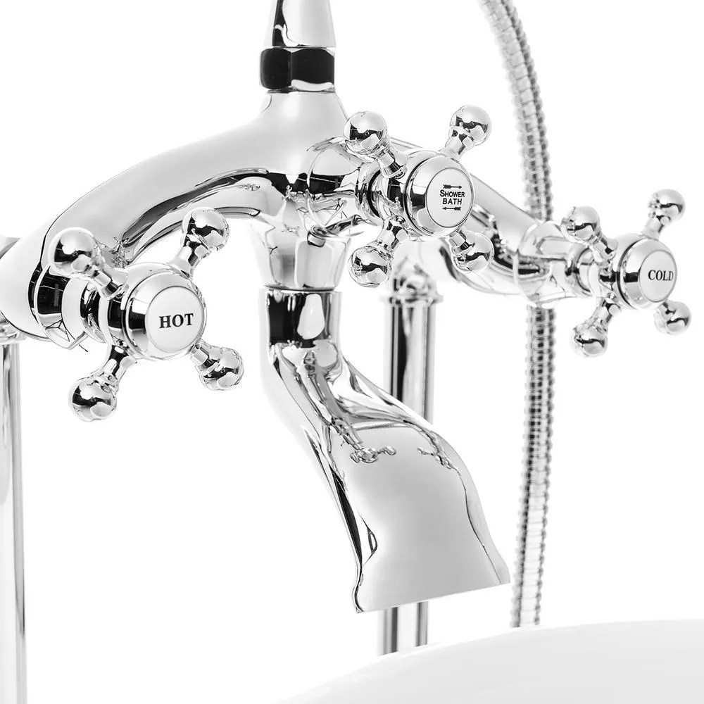 60 in. Fiberglass White Acrylic Clawfoot Tub for Bathtub with Tub Filler Combo - Modern Clawfoot Stand Alone Tub, photo 5 of 8