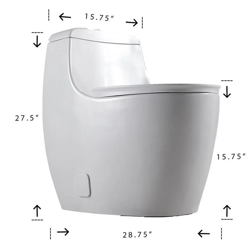New practical double flush 1 piece 0.8 / 1.28 GPF white double pumping Elongated toilet with chair, photo 7 of 8