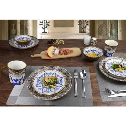 Bimini 16-Piece Casual Shiny Finish Stoneware Dinnerware Set