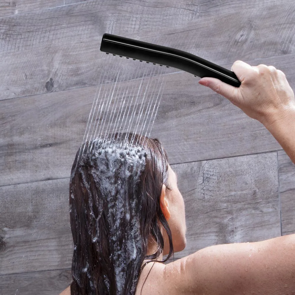 12-Spray High Pressure 1.8 GPM 5 in. Wall Mount Dual Shower Head and Handheld Shower Head in Matte Black, photo 7 of 7