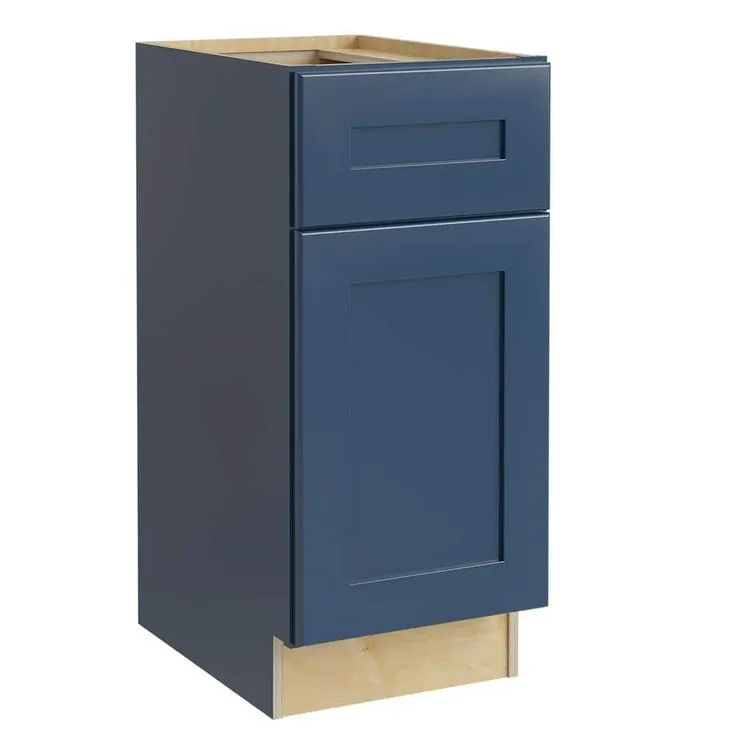 Home Decorators Collection Newport 12 in. W x 24 in. D x 34.5 in. H Assembled Plywood Base Kitchen Cabinet in Mythic Blue with 2ROT Soft Close RH, photo 6 of 9
