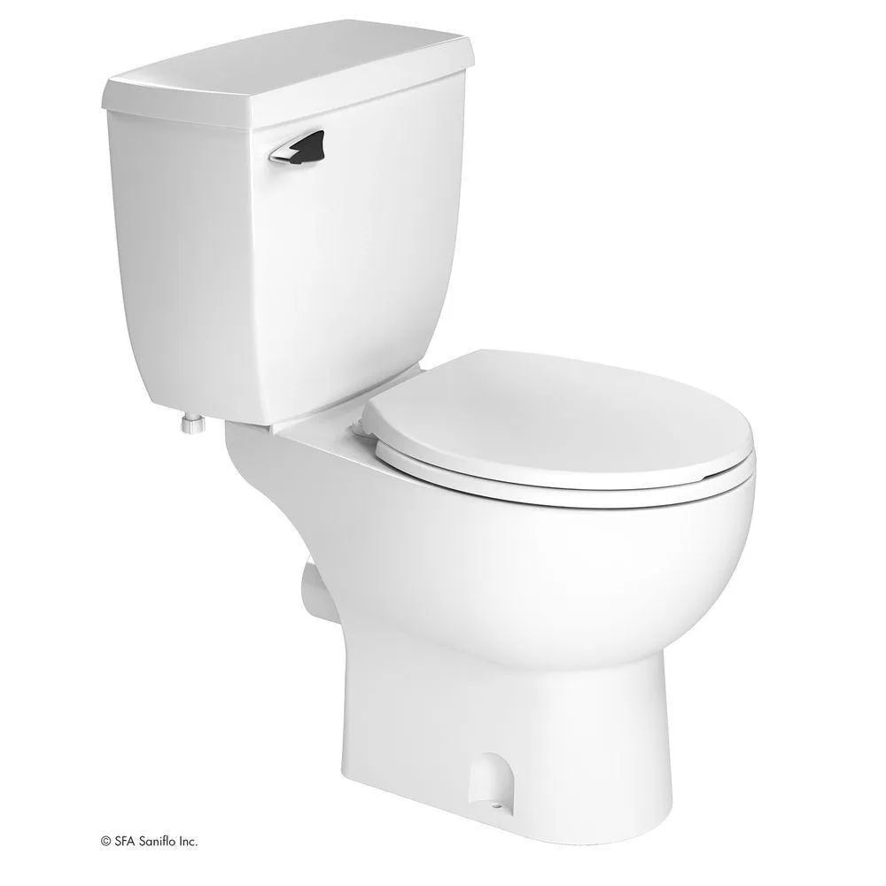 Saniflo SaniAccess3 2-Piece 1.280 GPF Single Flush Round Toilet with.5 HP Macerating Pump in White, photo 5 of 10
