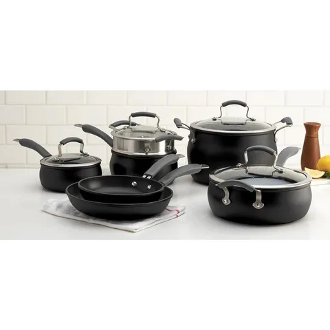 Translucent 11-Piece Hard-Anodized Aluminum Nonstick Cookware Set in Ebony