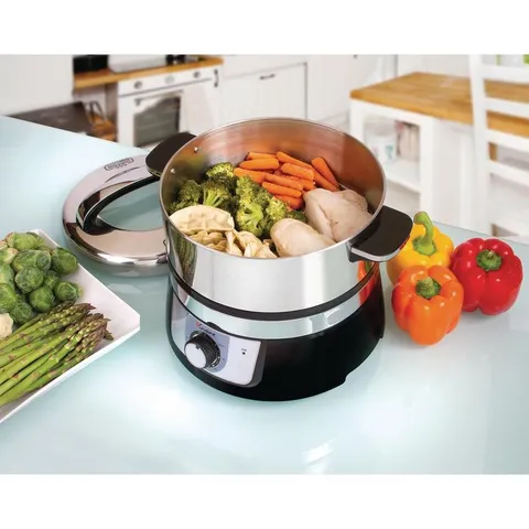 Electric 3.4 Qt. Stainless Steel Food Steamer and Rice Cooker